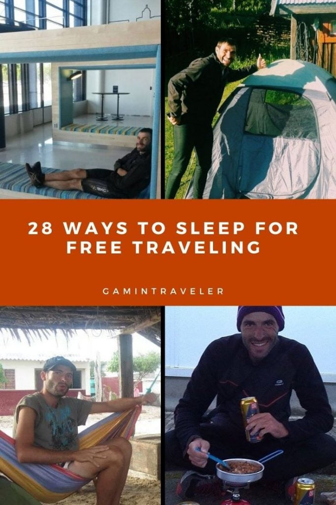 28 WAYS TO SLEEP FOR FREE TRAVELING