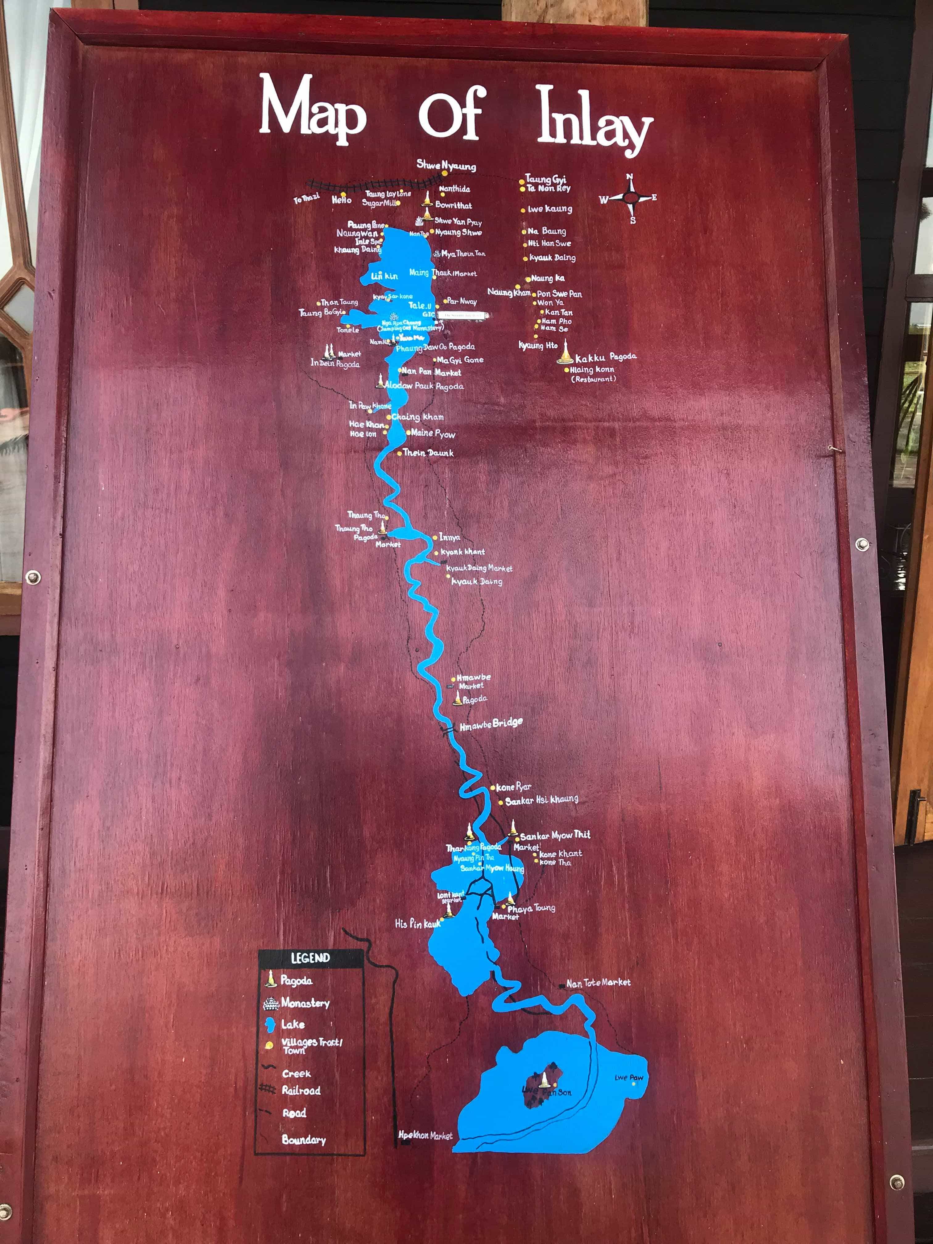 inle lake map - Gamintraveler