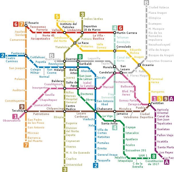 Mexico City Metro Map, Mexico City airport to city center, Mexico City airport to city, How To Get From Mexico City Airport To City Center