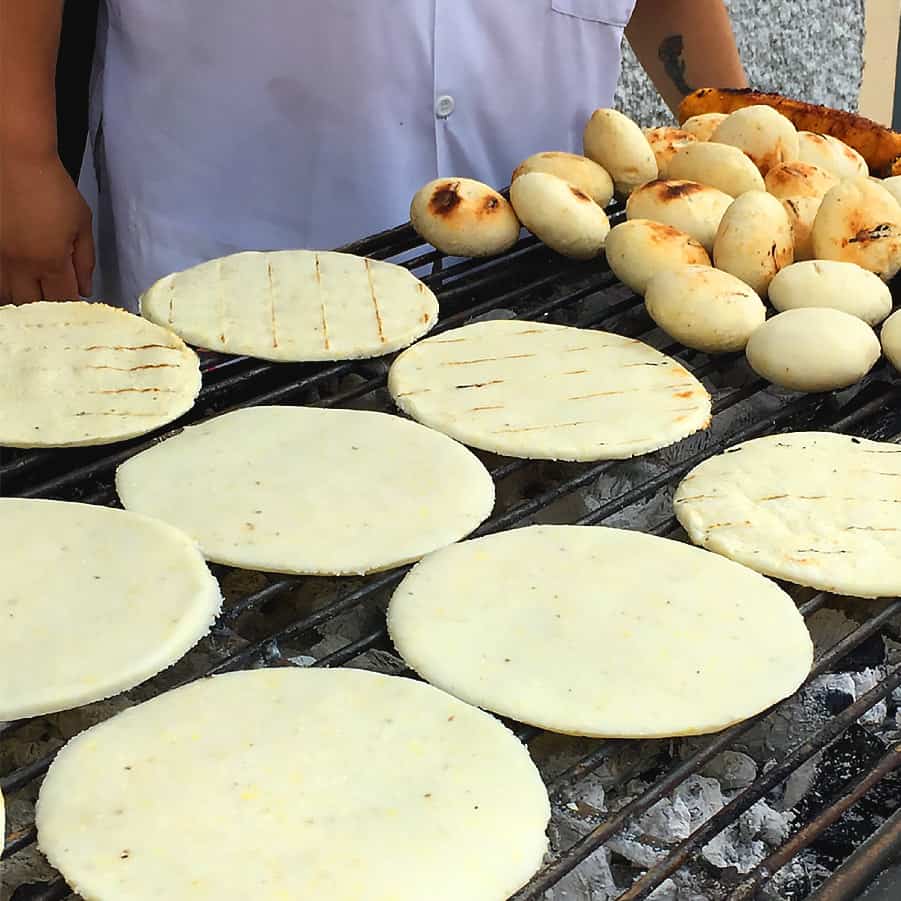 Colombian Breakfast, Breakfast in Colombia, Arepa Paisa