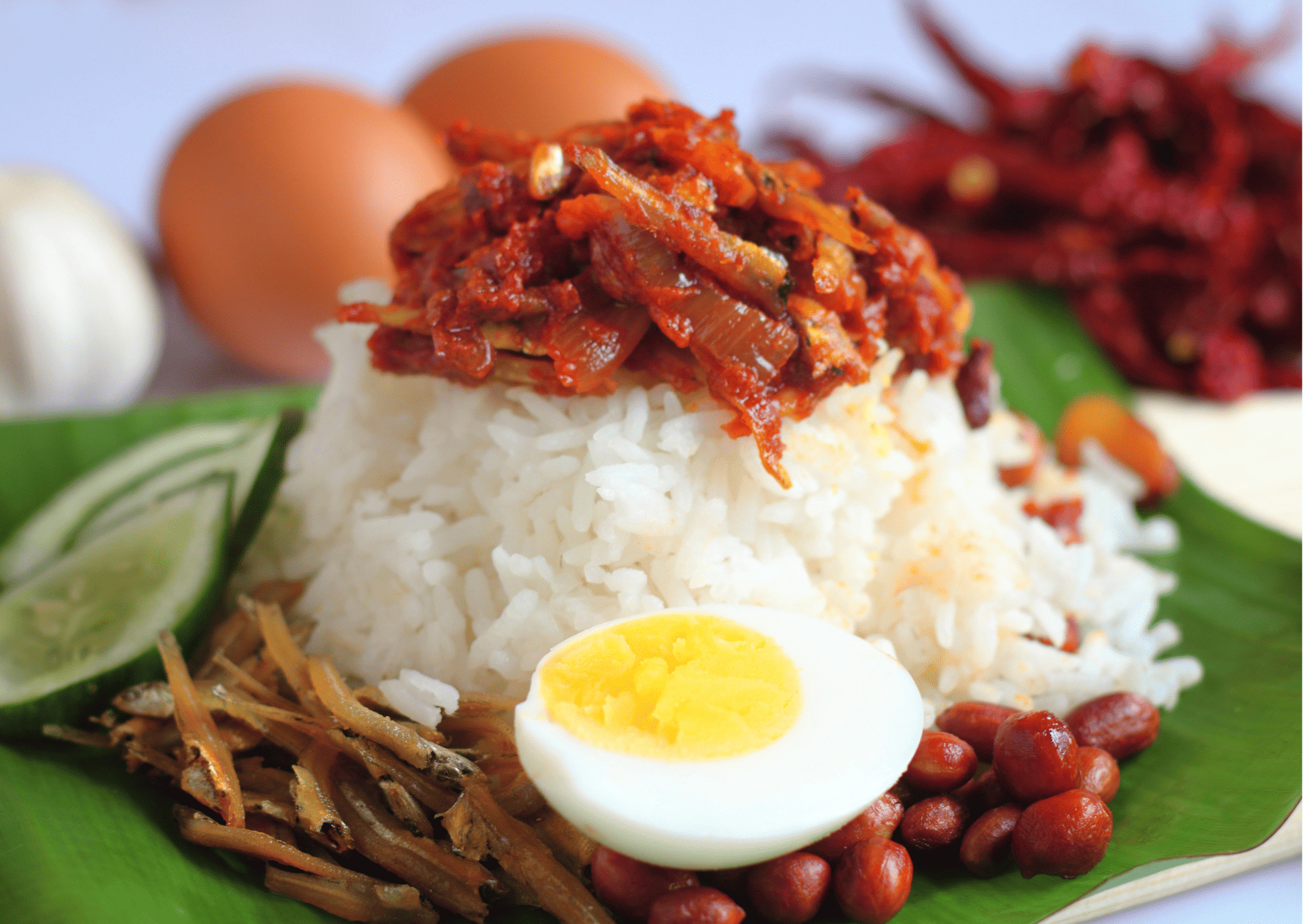 Malaysia and Singapore: Nasi Lemak, Traditional Asian Breakfast, Asian Breakfast Foods