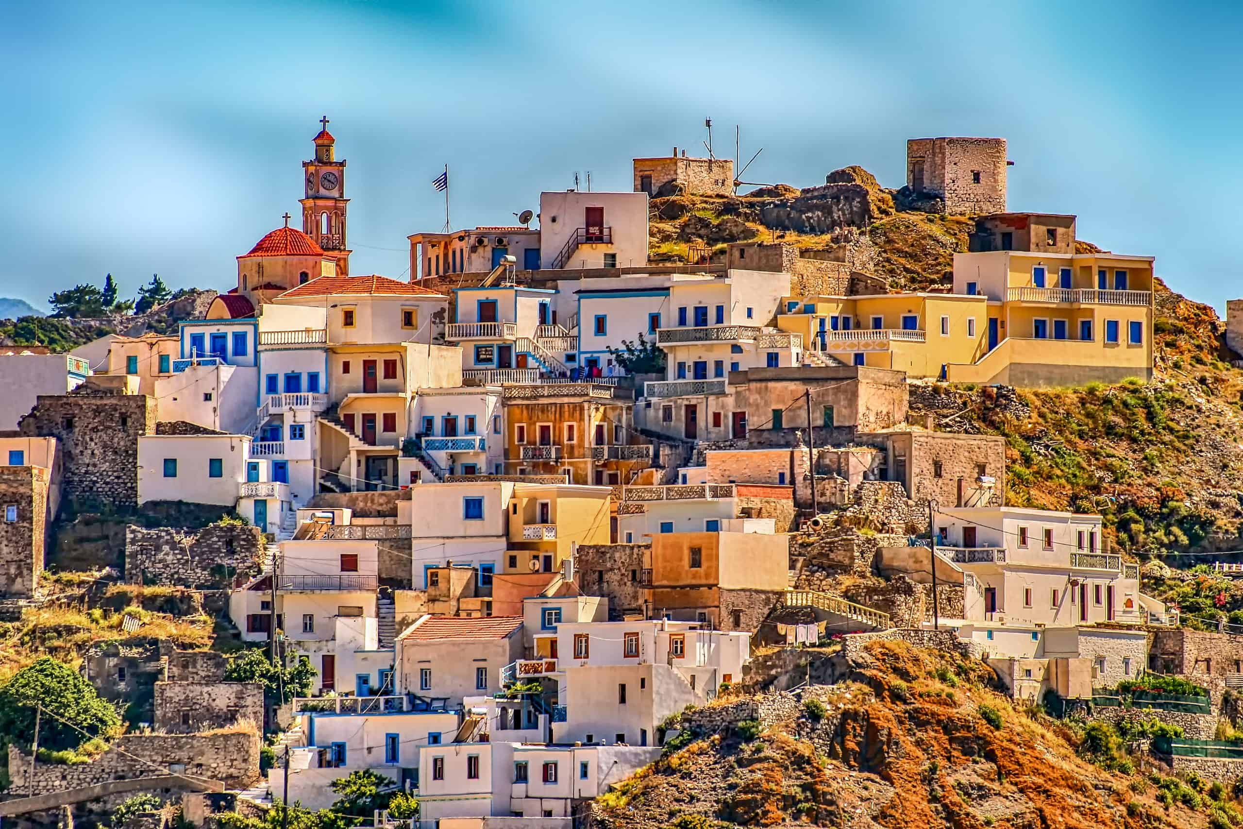 Greece Village Karpathos Hill Architecture City scaled
