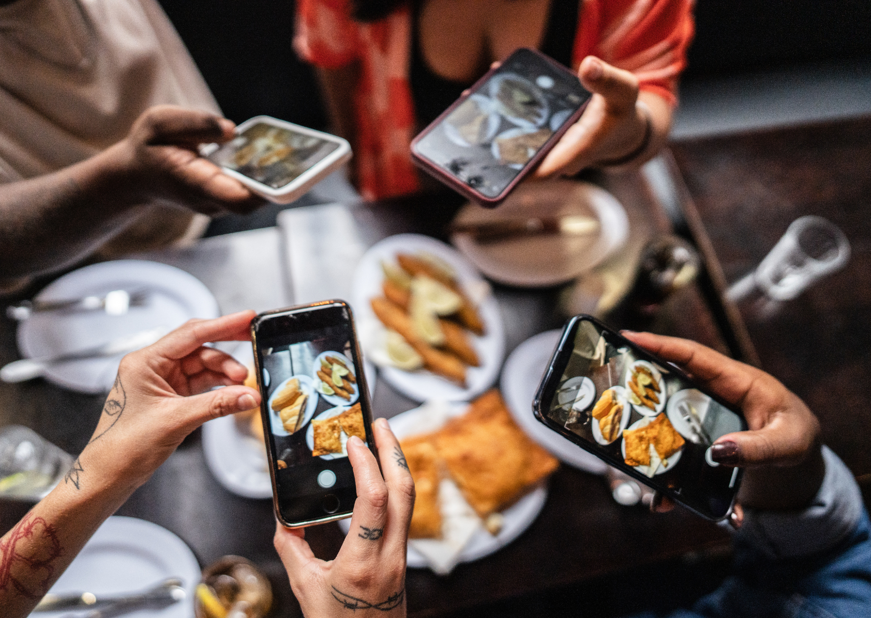 taking photos of food