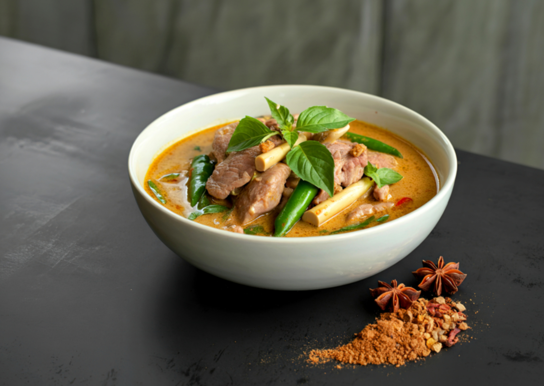 cooking thai green curry