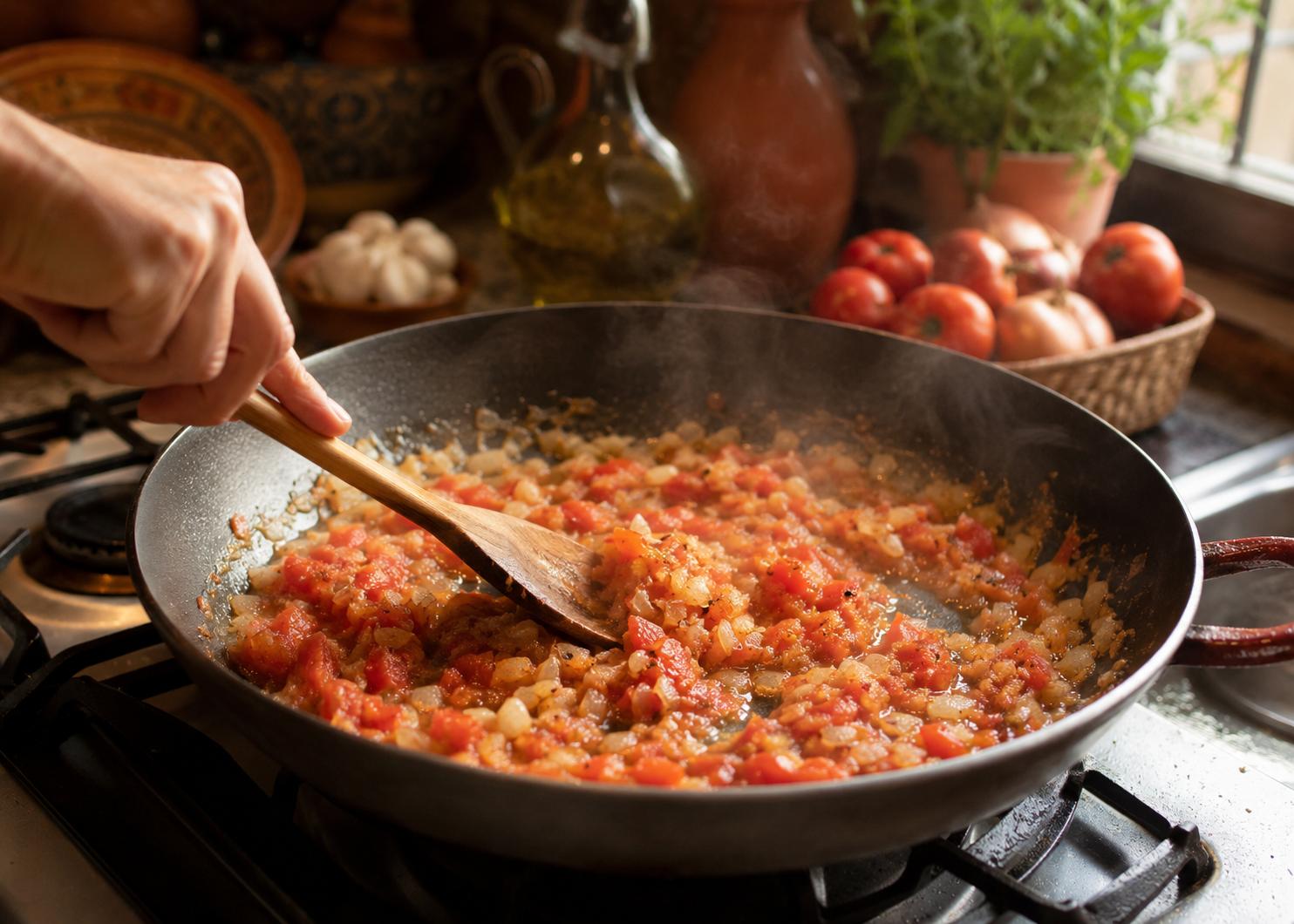 How To Make Real Spanish Lentejas: The Sofrito Base American Recipes Replace With A Can Of Broth 4 sofrito 2