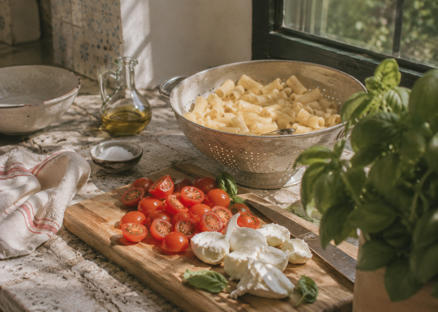 How To Make Italian Caprese Pasta For Summer Dinners: The Warm-Toss Method That Keeps It Fresh 3 caprese 5