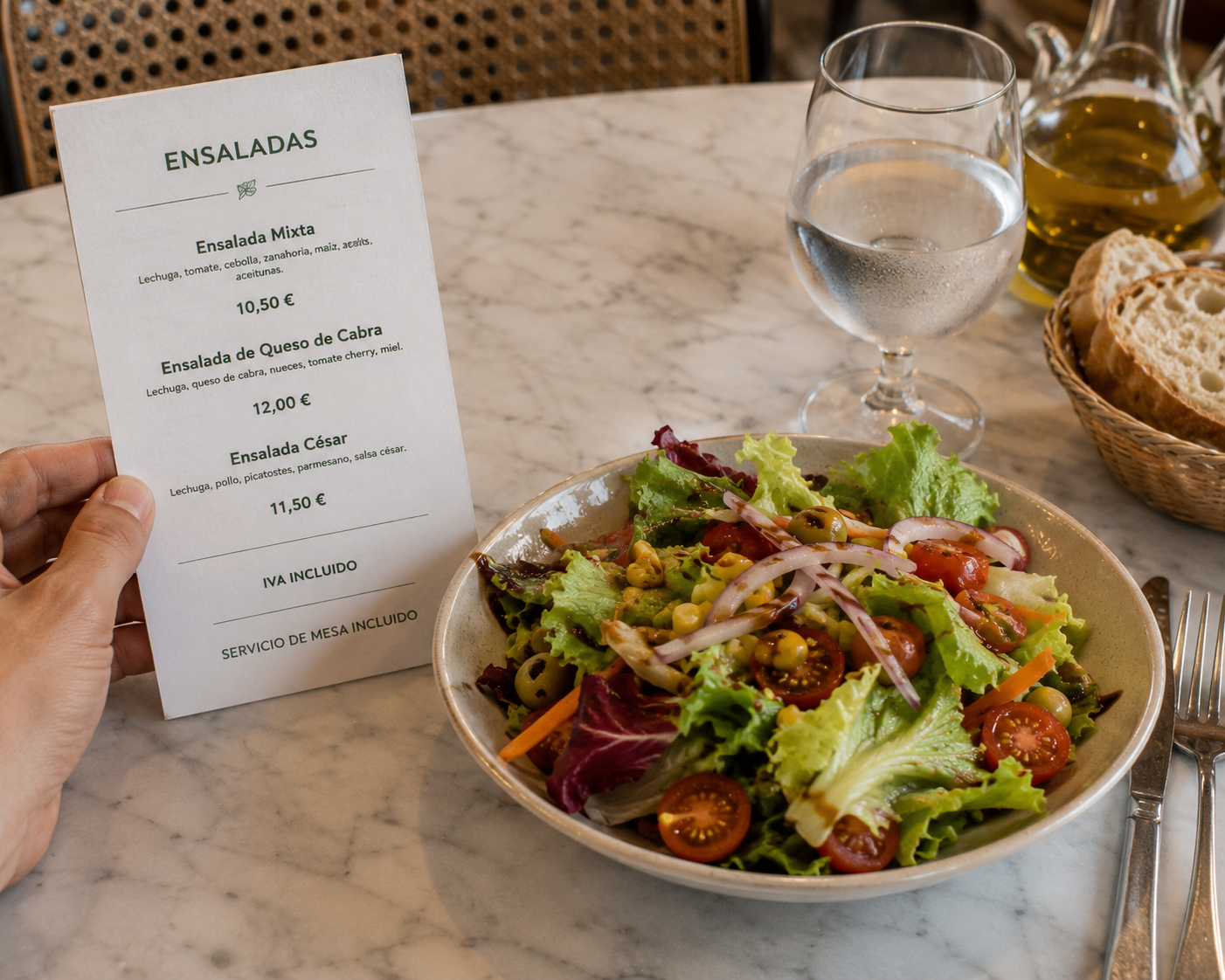 Menu Prices in Europe Are the Real Price: Tax In, Tip Optional. Translating the $19 American Salad 4 menu prices 1