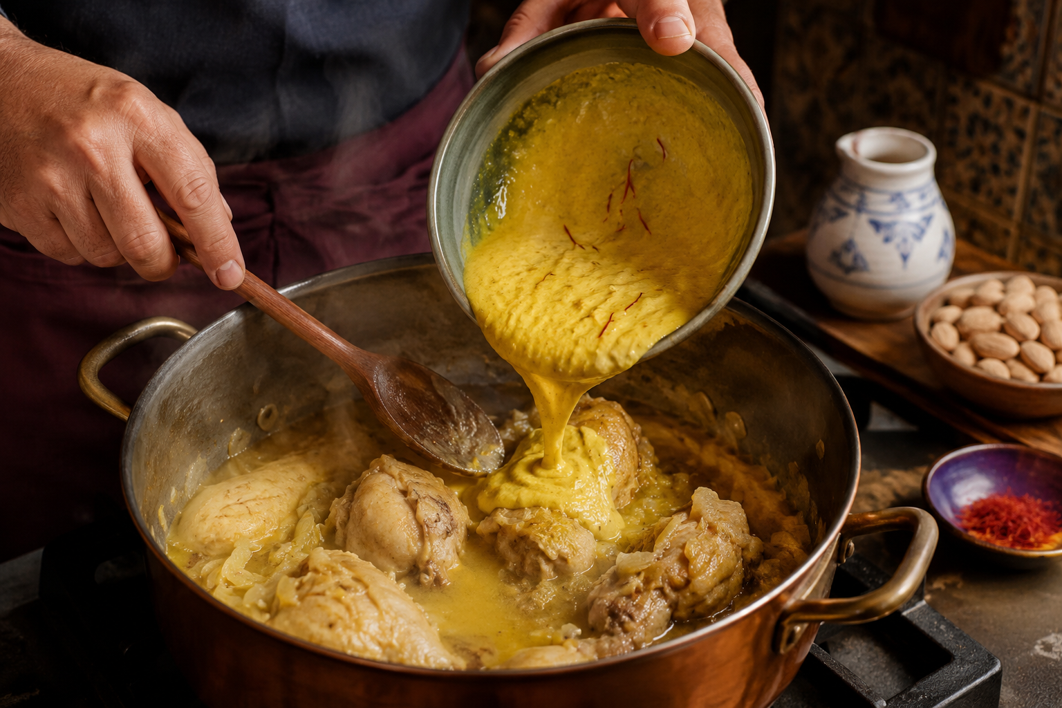 How to Make Pollo en Pepitoria: The Almond-Saffron Chicken Spanish Royalty Ate 6 Pepitoria 4
