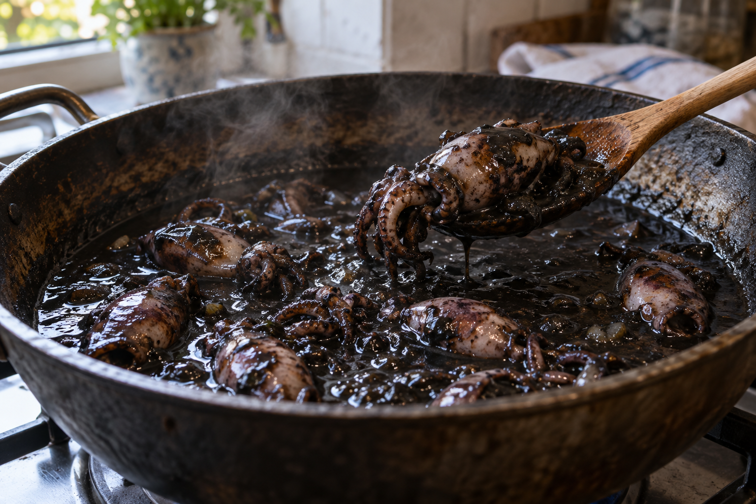 How to Make Spanish Basque Txipirones en Su Tinta: Squid in Its Own Ink, the Dish That Scares Everyone at First 2 Txipirones 5