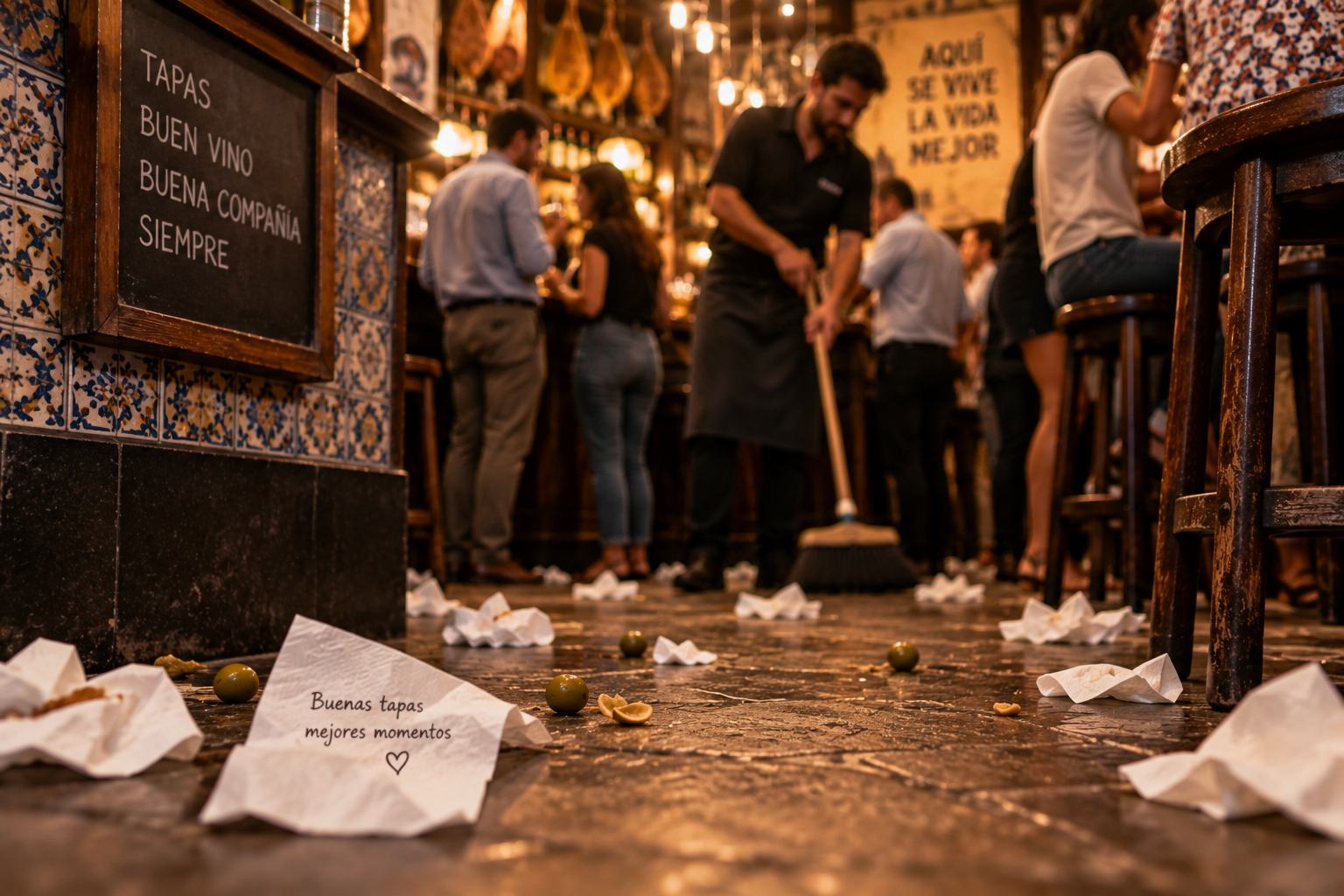 Spaniards Throw Napkins on the Bar Floor and It Means the Bar Is Good: The Messiest Compliment in Europe 4 napkins 4