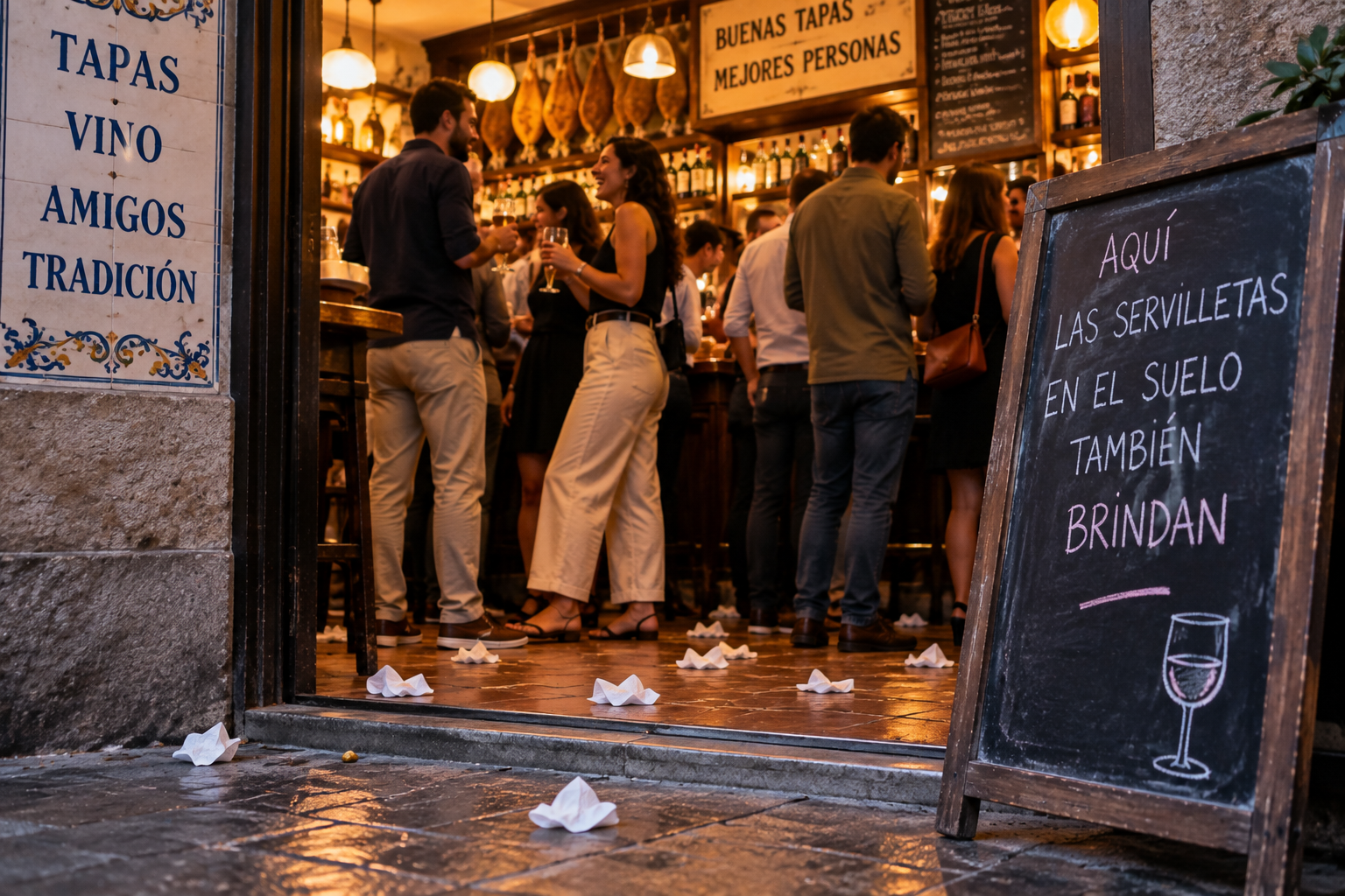 Spaniards Throw Napkins on the Bar Floor and It Means the Bar Is Good: The Messiest Compliment in Europe 6 napkins 6