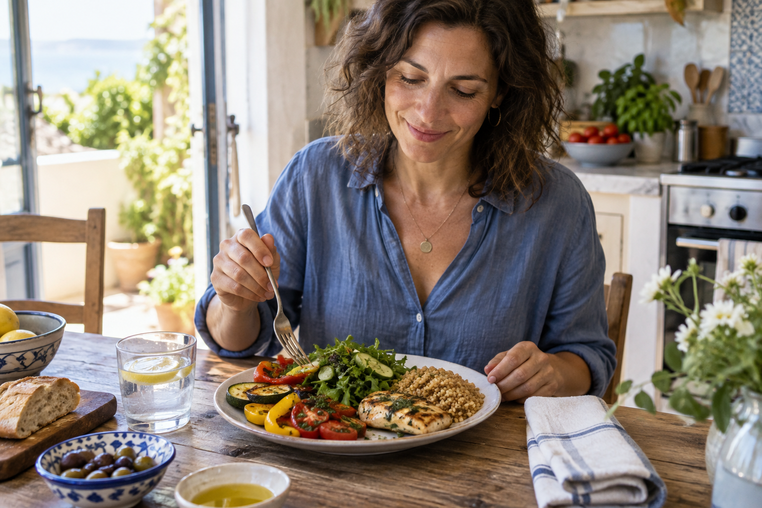 I Followed the Mediterranean Plate Rule for 45 Days: Half Vegetables, No Counting, Real Numbers 1 plate 1