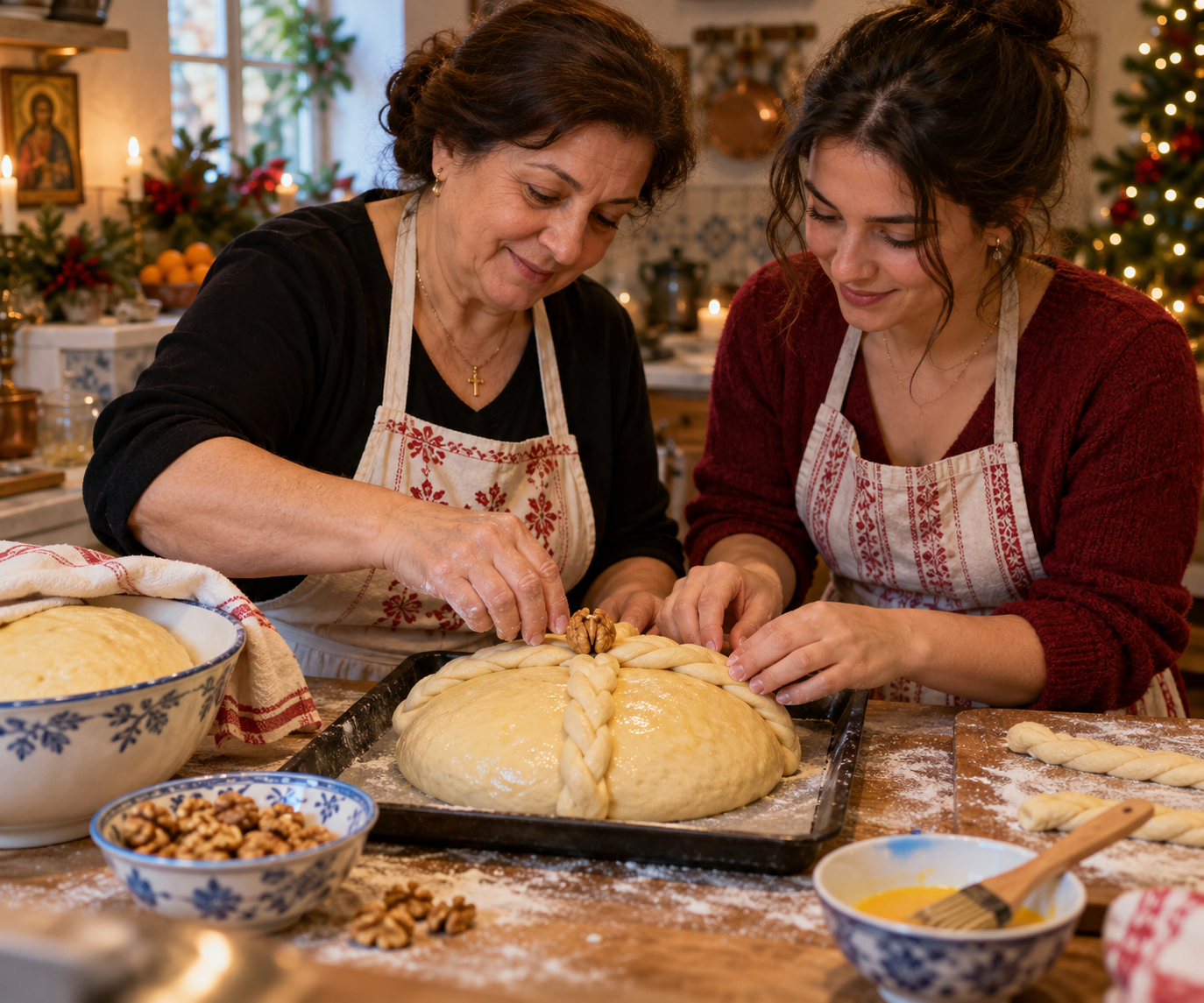 Christopsomo Is Greece's Christ Bread With a Cross of Dough on Top: The Loaf Baked for One Night a Year 5 Christopsomo 3